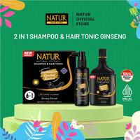 Gambar [PAKET 2 IN 1] NATUR Ginseng Shampoo 140ml & Hair Tonic 90ml - Paket Sampo Tonik Deep Conditioning Perawatan Rambut Rontok Anti Hair Fall dari Health and Beauty Solution Kota Tangerang 4 Tokopedia