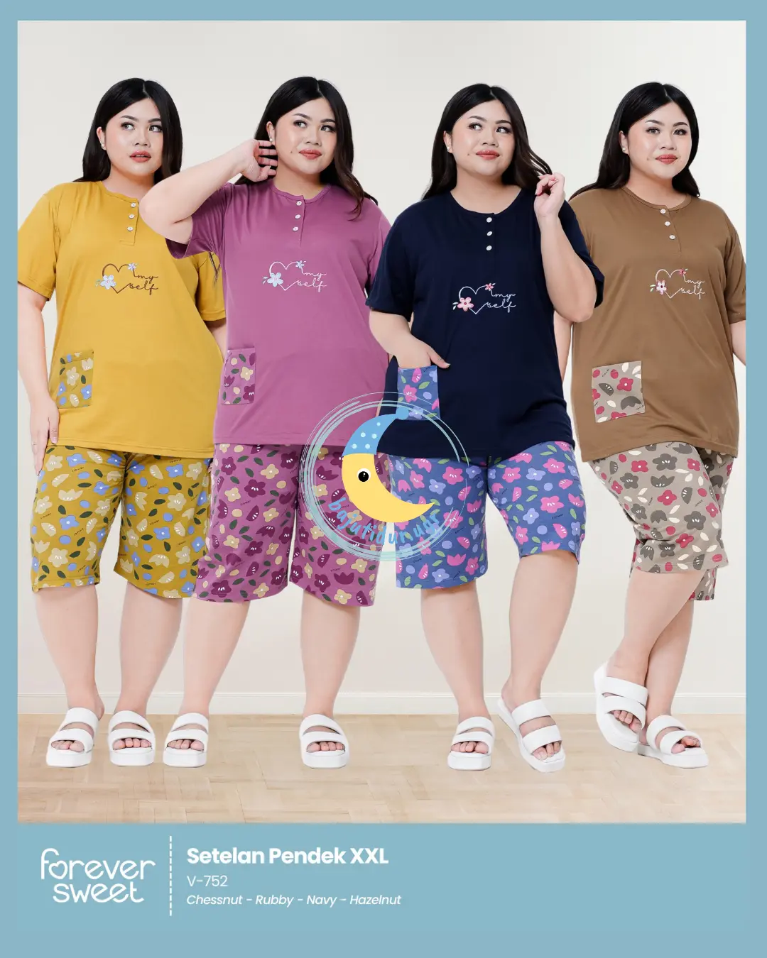 Babydoll 3/4 Forever Sweet Concept Jumbo XXL Ld120 Bahan Kaos Premium