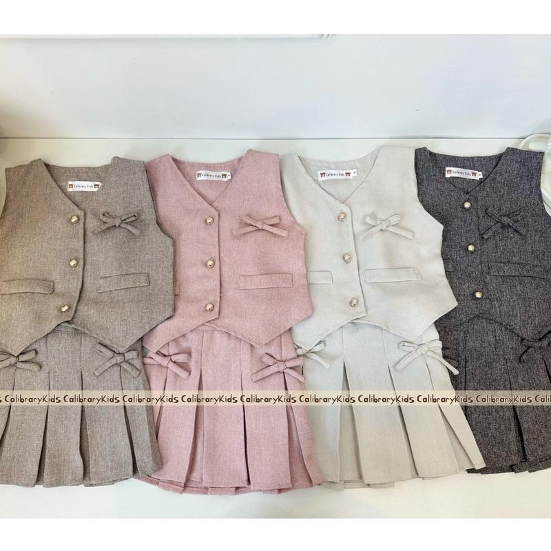 { Calibrary } Jennie Set 1 - 4 tahun | One Set Vest and skirt | setelan anak perempuan | Fashion anak perempuan | setelan Rok anak perempuan 1