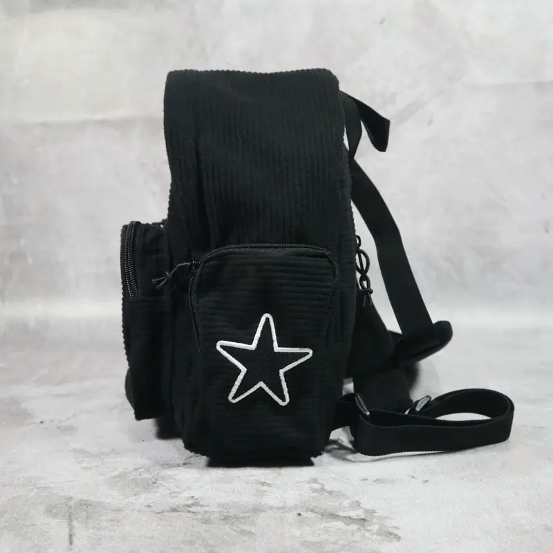 Mini Backpack Enamor Corduroy DeepNeve Black Tas Ransel Mini Enamor Corduroy Deepneve Hitam 5
