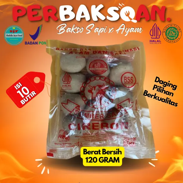 Bakso SBB Isi 10 Butir Berat 120 Gram Baso Pentol Shahila sahila Bakso Sapi Kombinasi Ayam