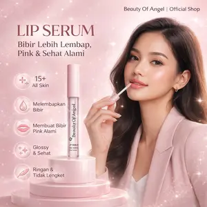 [3 PCS LEBIH HEMAT] Beauty Of Angel Lip Serum Glossy Pink 5ml Untuk Perawatan Mencerahkan Bibir Hitam Kering Kecantikan 5ml Almond Oil BPOM vitamin cairan