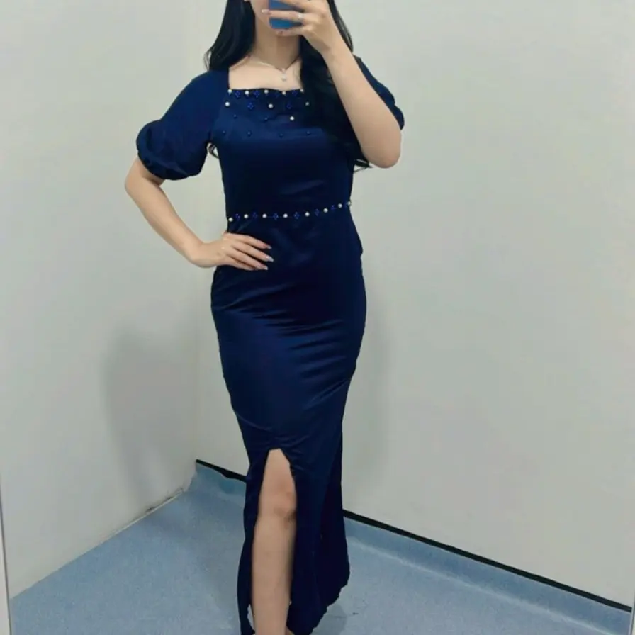 Dress Lyodra / Dress pesta wanita /Dress velvet /Dress wanita Kondangan Formal Gaun Panjang Mewah Natal Wisuda party