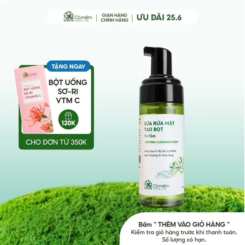 Sữa Rửa Mặt Tạo Bọt Cỏ Mềm Dành Cho Mọi Loại Da 150ml Skincare Nữ Cleansing Dưỡng Da Mặt
