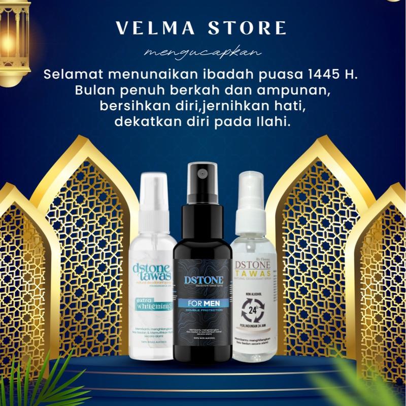Dstone Deodorant Tawas Extra Whitening 60ml isi 3pcs Anti Ketiak Hitam, Pencerah Ketiak, atasi Bau Tubuh dan Memutihkan non Roll Organic 24 Months anti bakteri 7