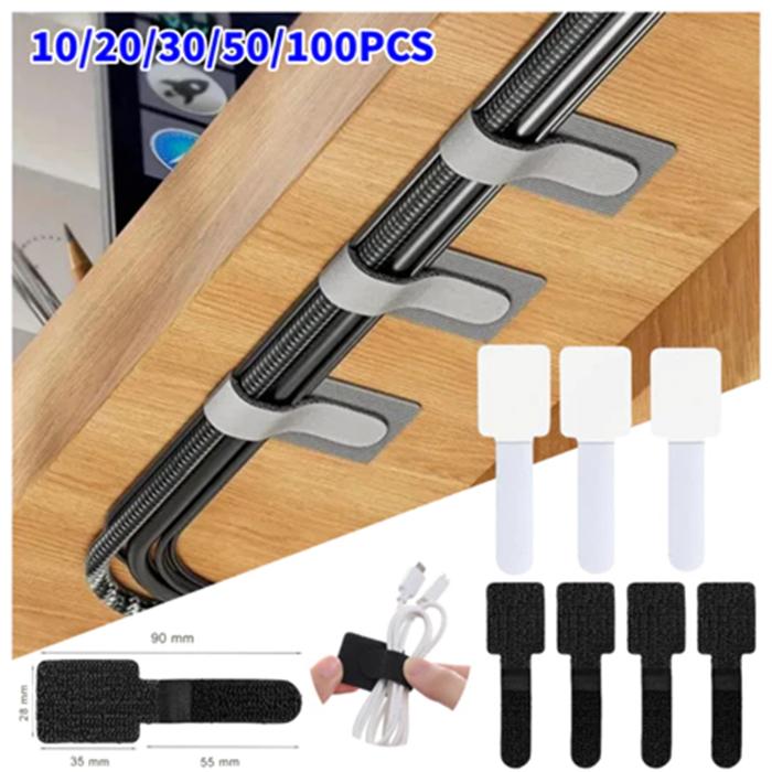 MOGEE 50 / 100 Chiếc Có Thể Tái Sử Dụng Dây Buộc Dây Tổ Chức Dây Giá Đỡ Dây Tự…