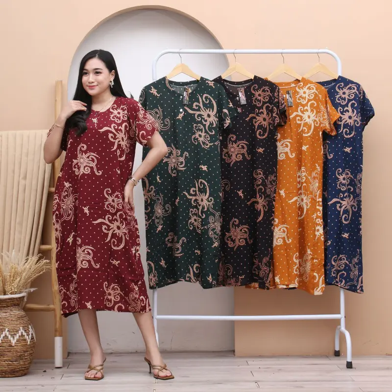 Paket daster busui 100 ribu dapat 5pcs bahan rayon motif bunga batik 3