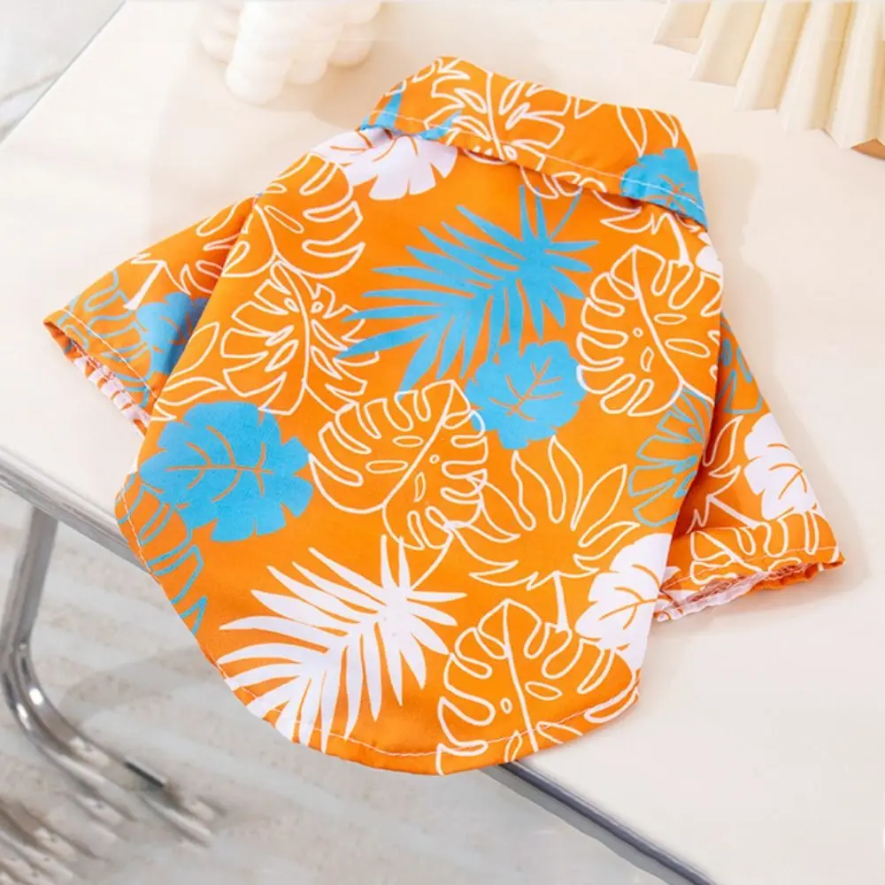 Summer Dog Clothes Hawaiian Beach Style Dog T-Shirt Cool Dog Beach Shirt Puppy Vest Breathable Cool Thin Cat Shirt for Cats Dogs
