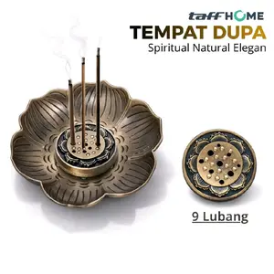 TaffHOME Tempat Dupa Abu Plum Petal Incense Holder 9 Holes Zinc Alloy - XJ-9B