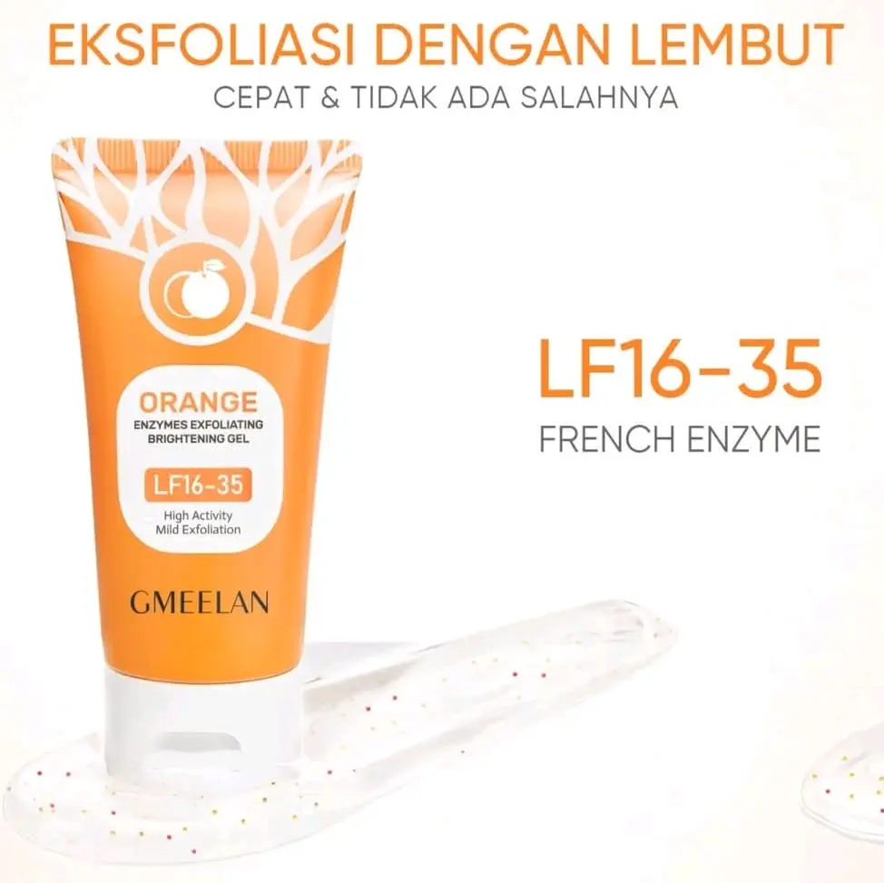 (DAPAT 1) Gmeelan Exfoliating Gel 50g Scrub Wajah Pembersih Eksfoliasi Facial Muka Perawatan Berminyak Berjerawat Hitam Acid Kotoran Kusam Mencerahkan Perontok