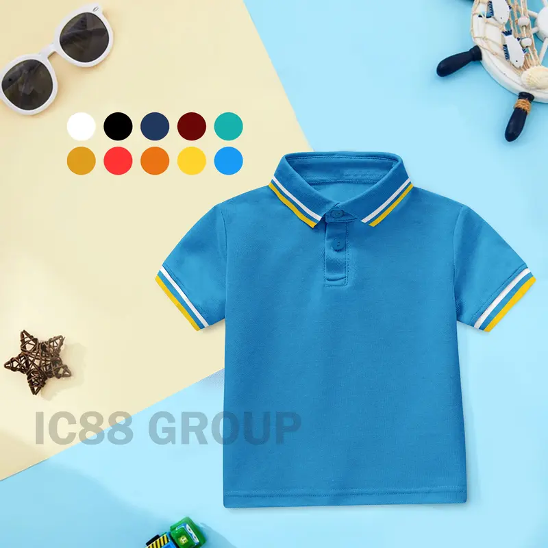 Baju Kaos Polo Anak Laki-Laki dan Perempuan Unisex Usia 2 - 10 Tahun 8