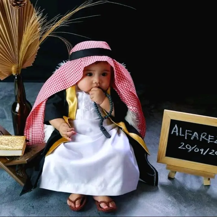 KOSTUM JUBAH SULTAN ASYKAR NEWBORN/BAYI/ANAK/KOSTUM ANAK LAKI-LAKI/KOSTUM PHOTOSHOOT BAYI/JUBAH RAJA ARAB ANAK