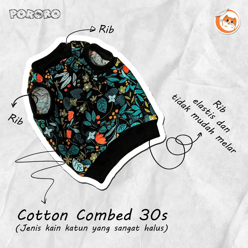 PORORO - Baju Kucing Pororo Motif Hawai Murah Kualitas Premium 3