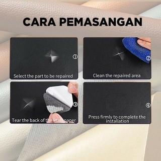 Stiker Kulit Sofa 20x120CM- Sticker Leather Repair perbaiki jok robek - Dark Brown - Beige 3