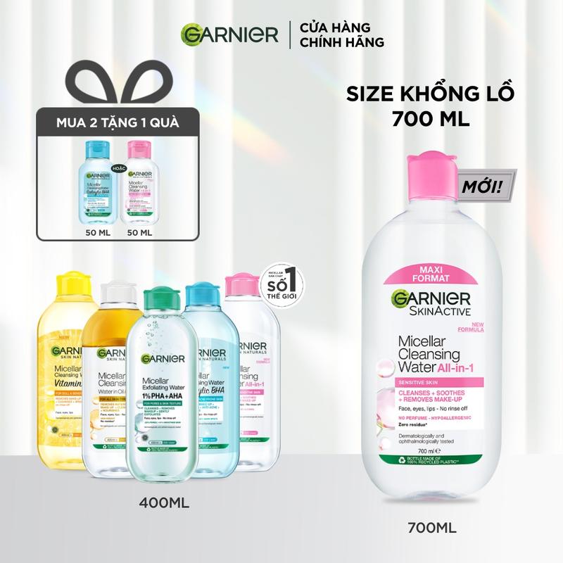 Nước Tẩy Trang làm sạch sâu dịu nhẹ cho mọi loại da - Garnier Micellar Cleansing Water 400ml
