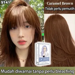 【Beli 100ml gratis 100ml】Tidak perlu pemutih ,cat rambut coklat caramel, tanaman murni tidak akan menyakiti rambut(hair color pewarna rambut,cat rambut permanen,cat rambut permanen tanpa blecing）