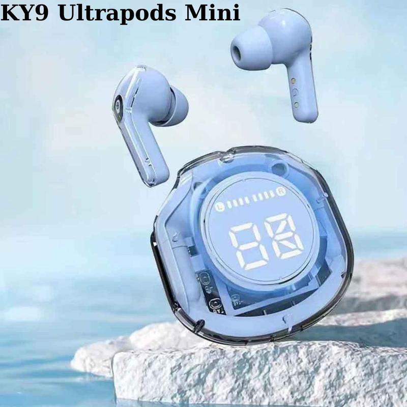Tai nghe KY9 Ultrapods Pro (  2 Quà Tặng: 1 dây đeo, 1 bao tay ), màn hình LED, Bluetooth 5.3, nghe nhạc có micro đàm thoại Nhét Tai di động trong tai tai nghe trong & tai nghe tai nghe trong & tai nghe earphone pro tai  nghe  bass  căng