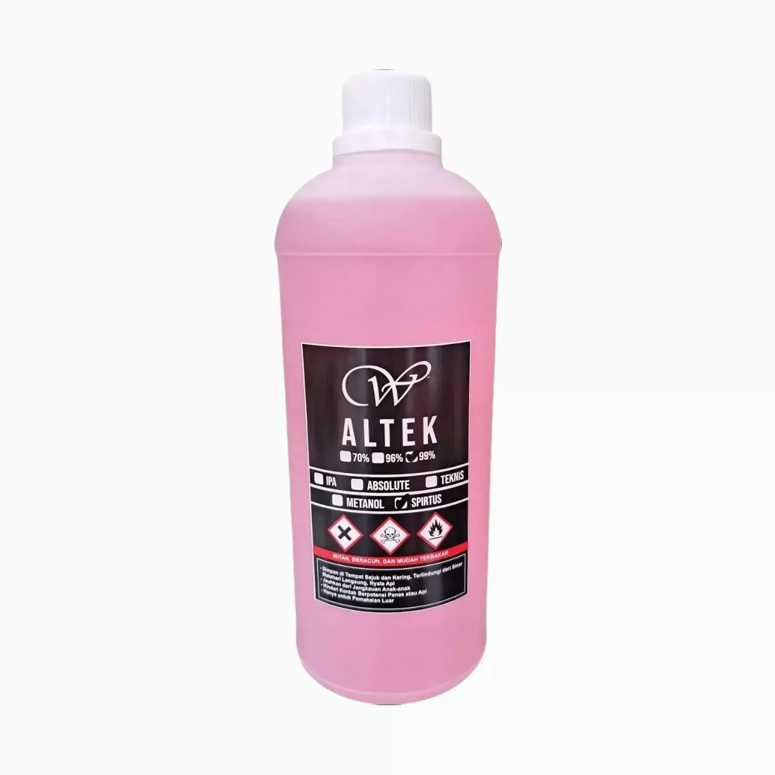 Altek Wasuhone Cairan Spirtus 99% Kemasan Botol 1 Liter Ideal untuk Camping Kompor Kontrol Api Tanpa Bau Flame Control Nyala Bersih Suhu Terkontrol Cocok untuk Catering