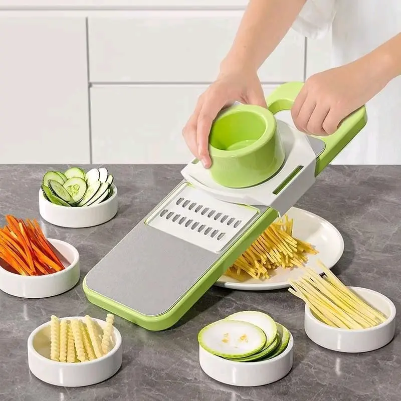 Alat Parutan Sayur Dan Buah Stainless Steel 5in1 // Alat potong Iris Sayur Buah Praktis Manual // Alat Dapur Kitchenware Pemotong Sayur Pengupas Pisau