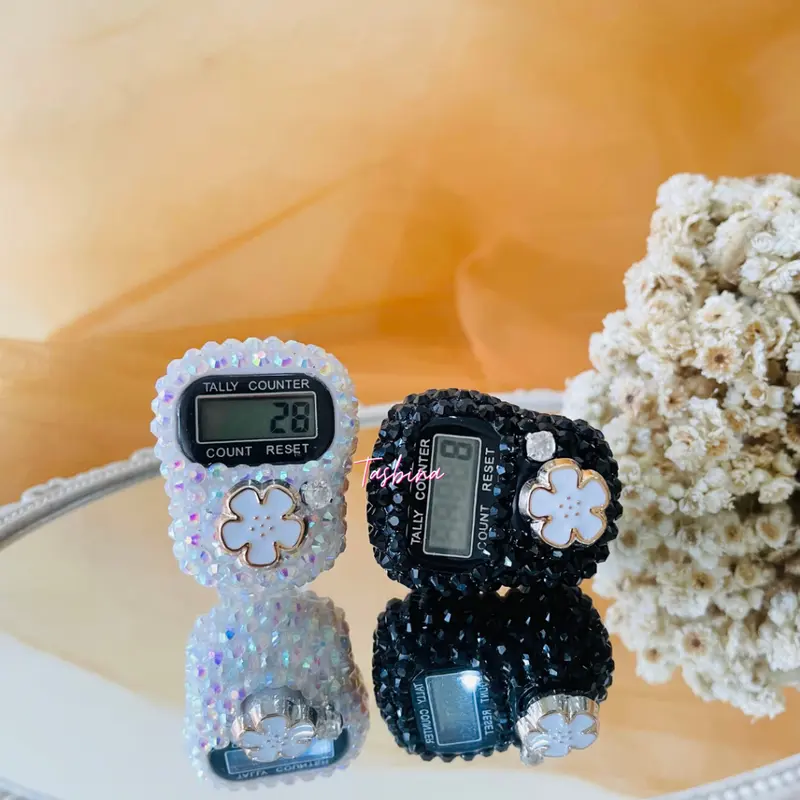Tasbih Digital Cantik Manik Cincin Mutiara Kristal Alat Dzikir Mini Souvenir Umroh Haji 0