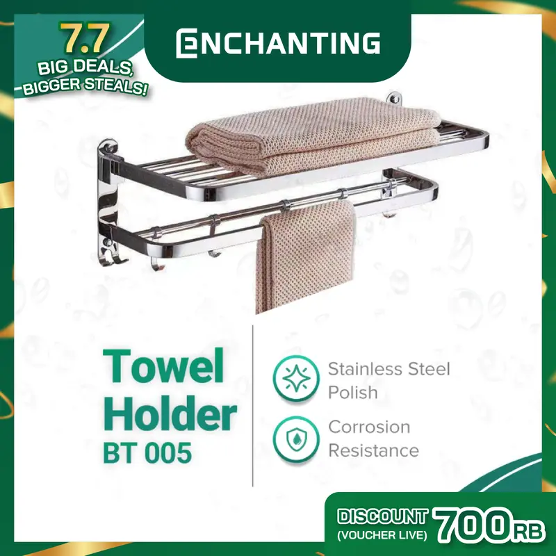 Enchanting Rak Tempat Handuk Stainless Steel 304 Minimalis Elegan Anti Karat BT005 0