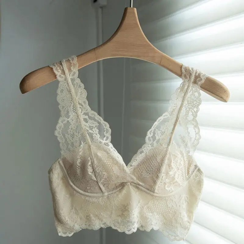 Ultra-thin Lace Bra Backless Wireless Lingerie Women's High Quality Underwear 4 Colors