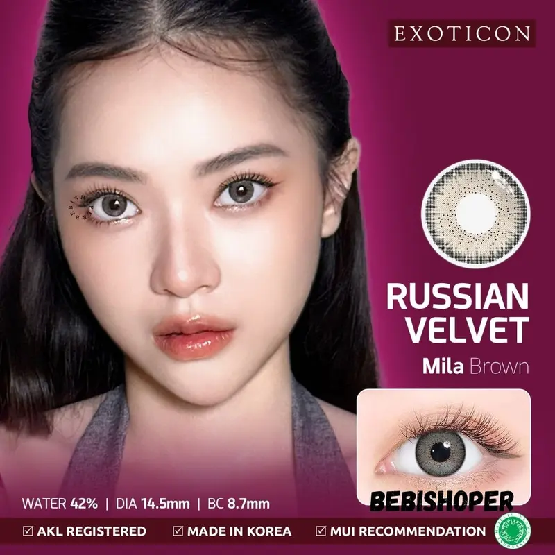 X2 RUSSIAN VELVET NORMAL & MINUS (-0.50 s/d -6.00) / softlen/ softlense / emoticon Lensa Kontak / BS SOFTLEN Eye Softlens 2