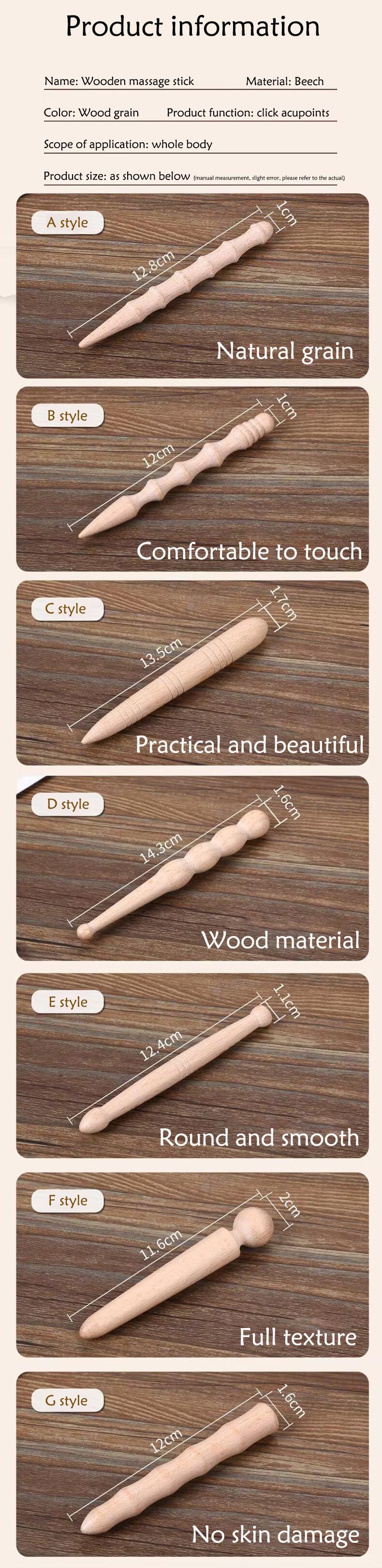 Product Introduction of Wooden massage stick Acupoint massage stick 6
