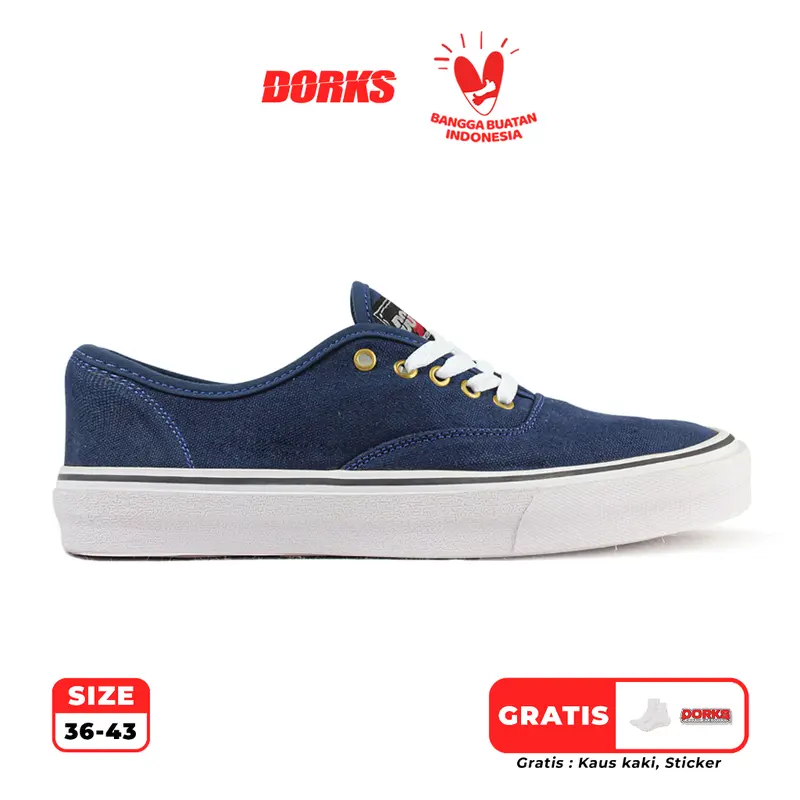 Dorks - Skate Otentik Navy Sepatu Sneakers Casual Pria Wanita 0