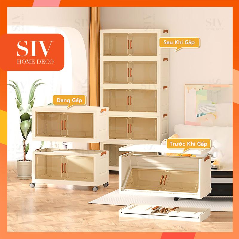 【Rộng 40 50 CM SIV Tủ Gấp Thông Minh Đa Năng Tủ Nhựa Đựng 3 4 5 6 tầng Trong suốt làm dày công suất lớn tủ bếp