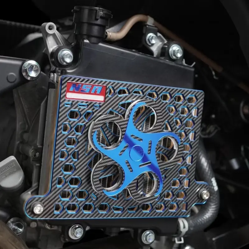 COVER RADIATOR SPINER HONEY COMB CARBON SERIES TUTUP RADIATOR VARIO AEROX NMAX LEXI PCX AKSESORIS  Motorcycle Gold Karet 4