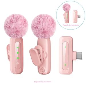 Micrófono de solapa inalámbrico profesional para iPhone y teléfonos Android, micrófono de solapa sin cable para grabación de video, podcast y vlog