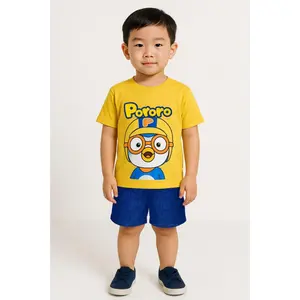 Setelan anak laki laki  motif pororo / setelan baju anak / baju anak ke kekinian