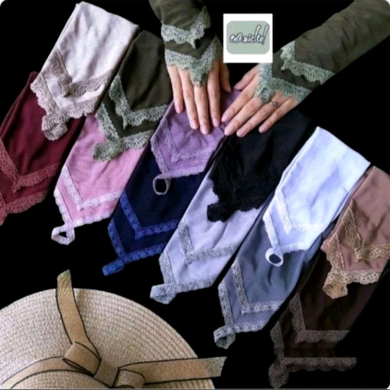 Handsock Fashion Renda Senada/Sarung Tangan Cincin Renda Muslimah 2