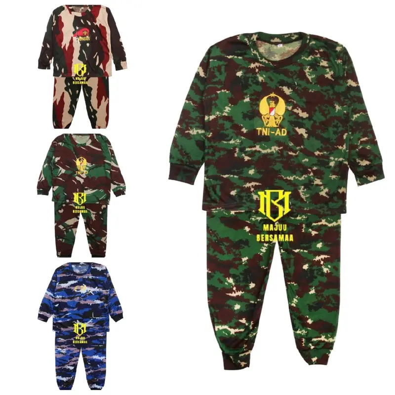 GROSIR SETELAN KAOS BAJU TRAINING PIYAMA ANAK LORENG TENTARA ANAK 0