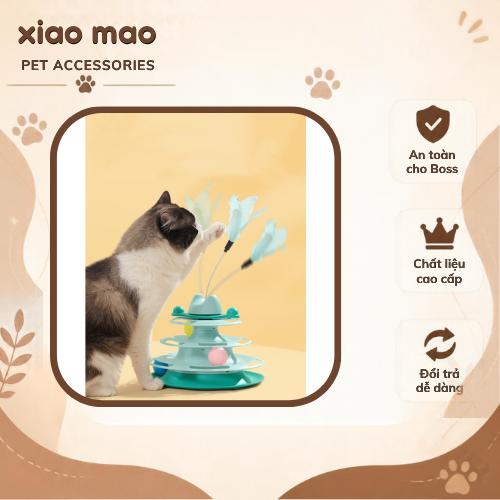 Đồ chơi tương tác Thú cưng, Bàn xoay Mèo 4 tầng, Tháp thú cưng theo dõi trí tuệ XM05 - XiaoMao