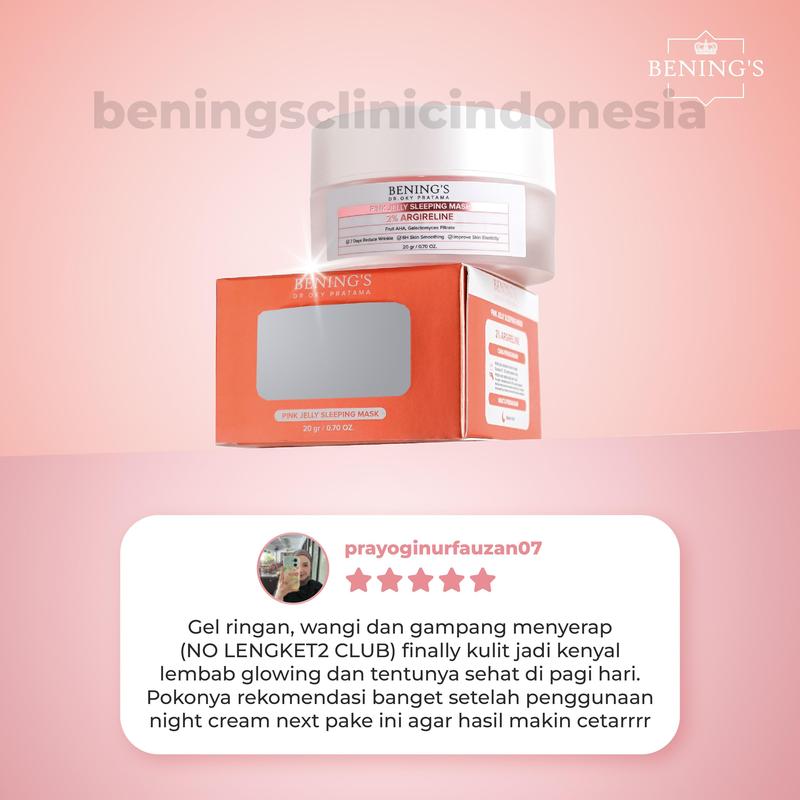Bening's Pink Jelly Sleeping Mask 2% Argireline - Masker Wajah & Anti Kusam 6