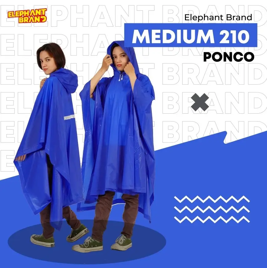 Jas Hujan Ponco Medium 210 Raincoat Parasut Mantel Poncho Gajah Cakep