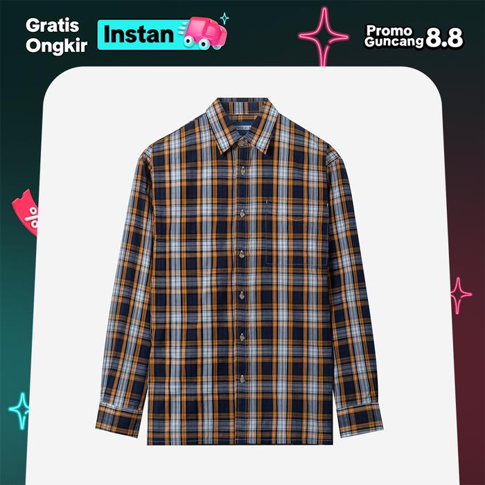 Gambar Kemeja Tenue de Attire - Artiste Long Sleeve - Orange Navy dari Tenue de Attire Kota Administrasi Jakarta Selatan Tokopedia