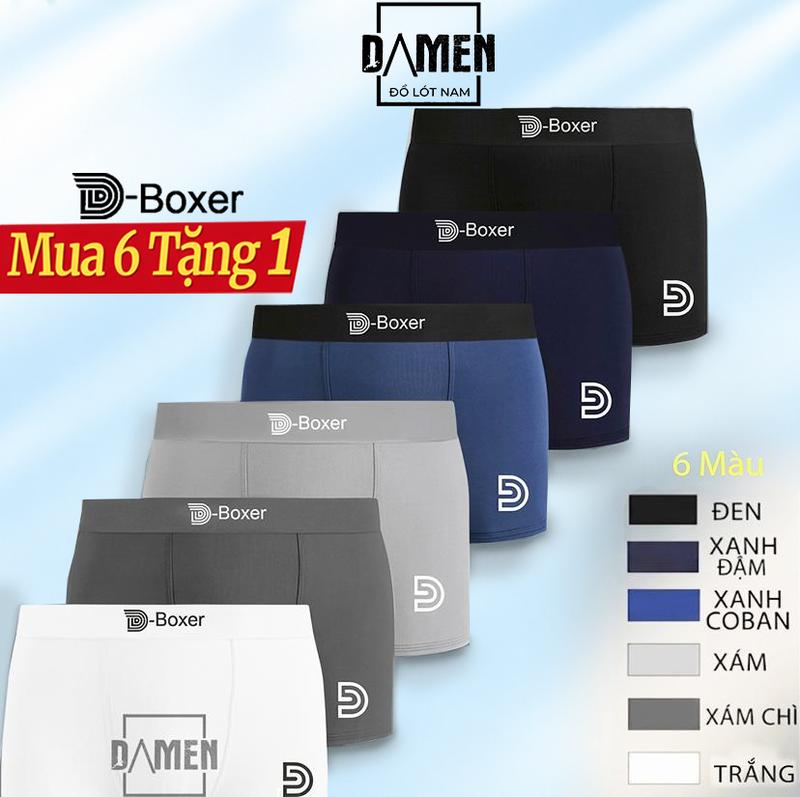 Combo 4,5,6 Quần sịp D-Boxer Thun lạnh co giãn 4 chiều, hút ẩm, khử mùi, thoáng khí