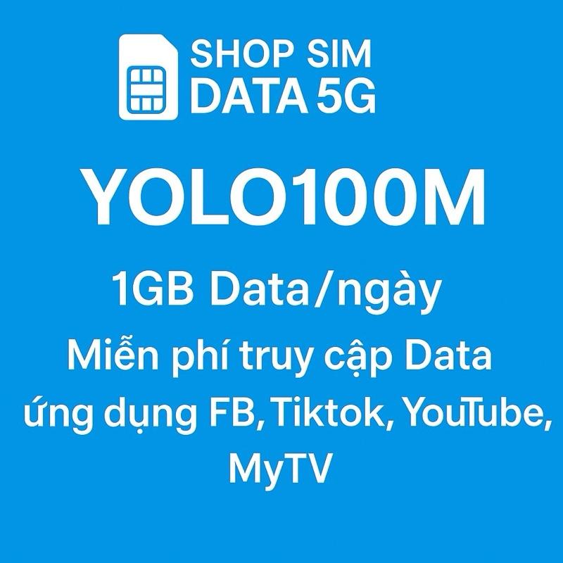 Vinaphone YOLO100m Miễn phí MXH :Facebook Tiktok Youtube MY TV + Thêm 1G Ngày data tốc độ cao. Sẵn Tháng Đầu