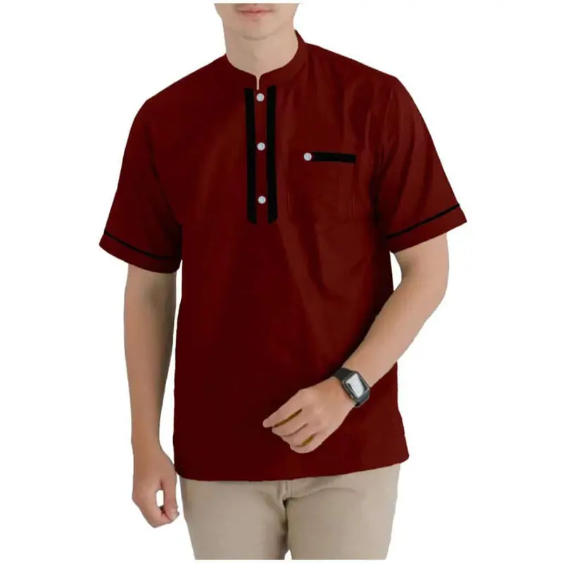 BAJU KOKO KURTA ABU BAKAR LENGAN PENDEK MUSLIM PRIA DEWASA TERBARU 2024 4