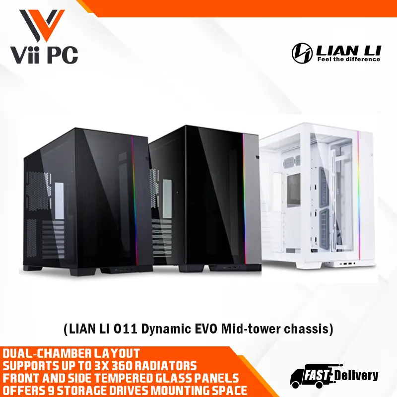 Lian Li O11 Dynamic EVO Case E-ATX (width: under 280mm)/ATX /M-ATX/ITX PC case with Black / White / Grey Option