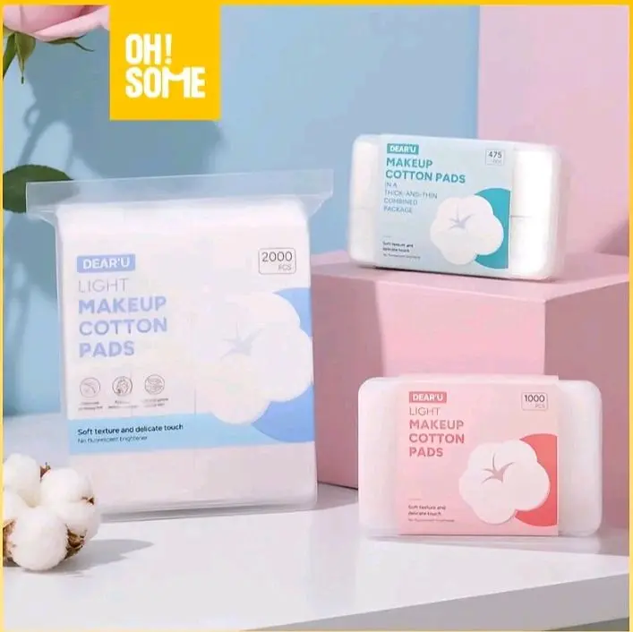 Dear U Light Makeup Cotton Pads 475 /2000 Pcs - Kain Cotton Lembut untuk Makeup - Oh! Some