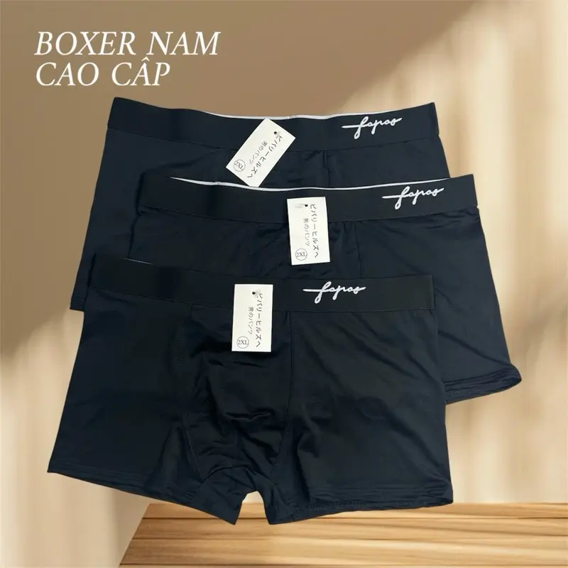 (LẺ 3 CHIẾC QUẦN ĐEN) QUẦN SỊP THUN LẠNH CO GIÃN THOÁNG MÁT Boxer Quần Boxer   Nam Menswear