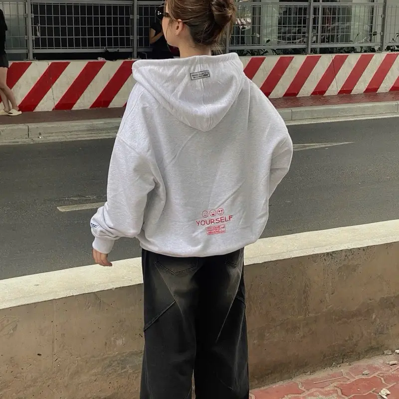 Áo Hoodie Zip Teezo Icon Form Boxy/Gray White- TEEZO.CLUB 5