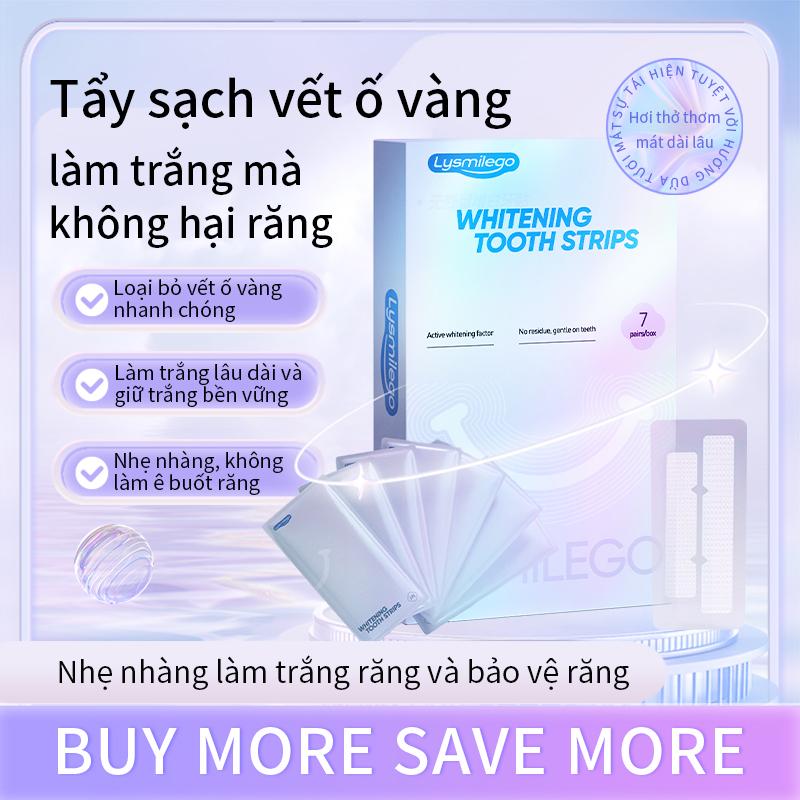LYSMILEGO Miếng dán răng không để lại dấu vết,Miếng dán hỗ trợ trắng răng