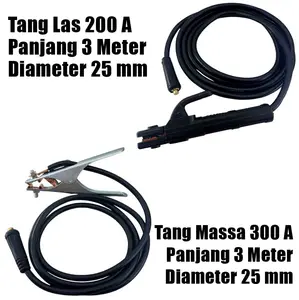 Kabel Las Set Tang Las 3 Meter + Tang Massa 2 Meter Paket Kabel Las Komplit