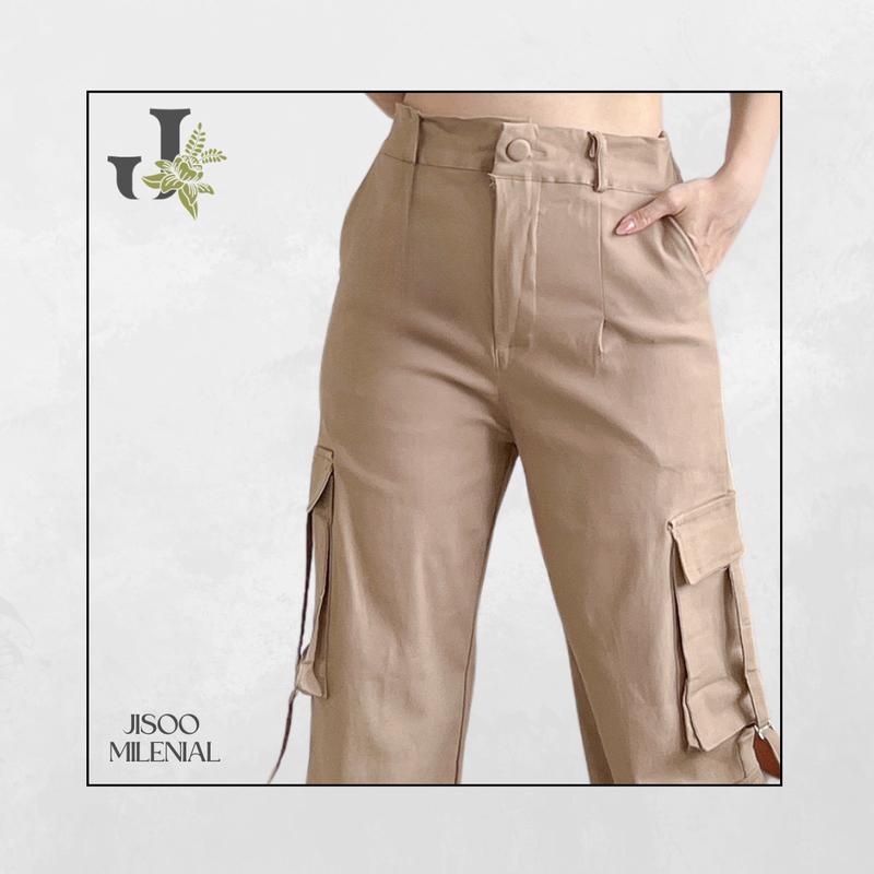 JISOO Celana Wanita Import Soft Jeans Cargo 371 cargo  jeans 1