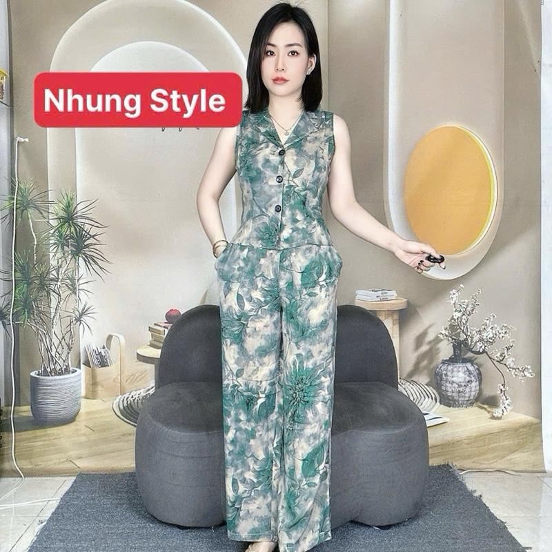 CỔ VEST Đồ bộ nữ cổ vest quần suông chất liệu lụa mango loại 1 cho nữ từ 45-70kg